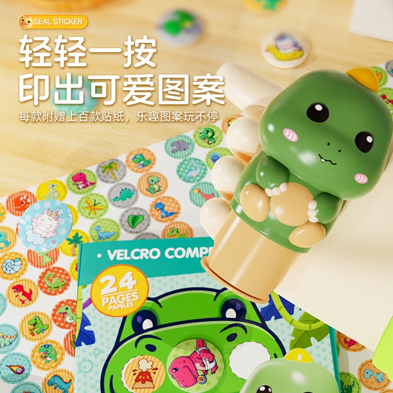 Magic Seal Sticker Book Children'S Creative Paste Toys 2 Girls 5 Boys 4 Cartoon Stamp Pen Award 3-6 Years Old - Image 4